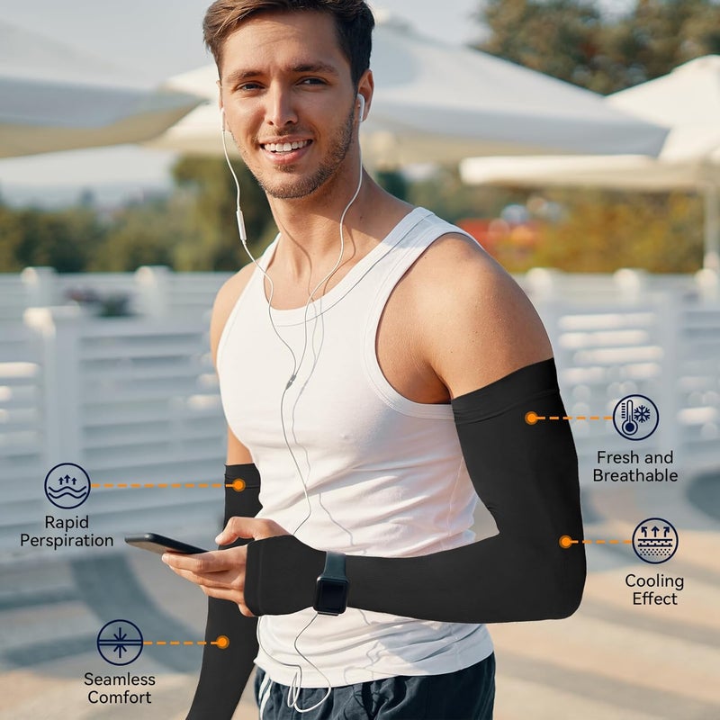 Outivity Arm Sleeves for Men Women Upf 50 Compression Arm Sleeve for UV Blocking Protection - Image 4